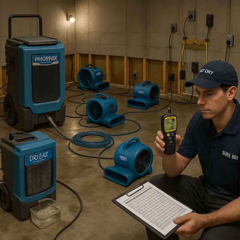 Structural Drying and Dehumidification process in Freeland, MI